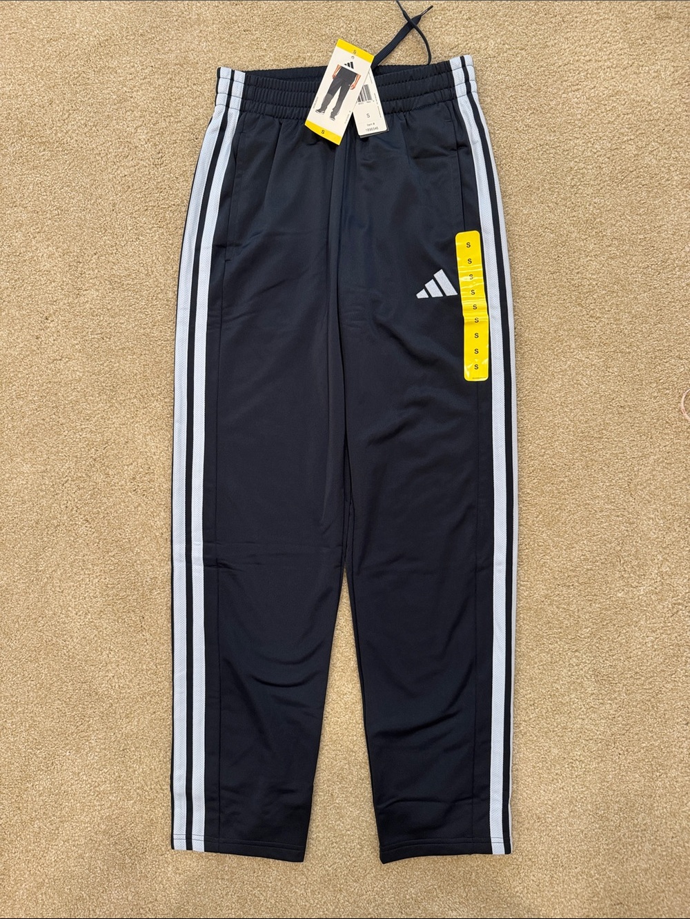 adidas Navy Joggers with Blue Side Stripes